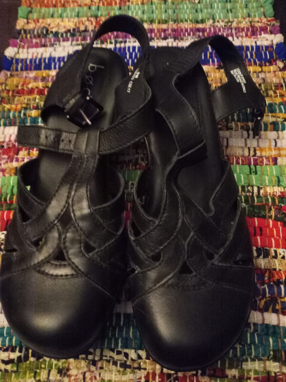boc Black Woven Leather Women’s Sandals